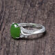 KZD Old Phoenix 999 sterling silver Hetian jade plated platinum jasper inlaid emerald open female ring ring JZ004 chrysoprase ring