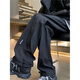 BAA AND BAA Assault Pants Men's Autumn and Winter Windproof and Waterproof Loose Straight Pants Wide Leg Sports 2025 Large Size Work Pants Black Velvet RK33-HMFS 2XL Recommended 145Jin Jin is equal to 0.5kg -160Jin Jin is equal to 0.5kg