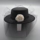 Huansen New French Camellia Hepburn Hat Flower Dome Retro Mesh Gold Velvet Hat Bridal Photo Hat Black Adult 57cm