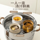 Double gun ceramic stew pot, earthenware pot soup, water-proof household roasted pear cup, bird's nest special earthen pot stew pot, egg custard simmering soup soup cup, hot-selling four-piece set, blue and white + white + brown + pink 410ml