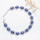 Oral ten-leaf sapphire bracelet for women s925 sterling silver new style versatile pavé synthetic blue zircon tanzanite crystal bracelet 925 sterling silver bracelet 17-20 cm adjustable