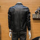 High-end leather jacket for men 2025 new Korean style trendy and handsome spring and autumn coat lapel casual motorcycle PU leather jacket trendy black without velvet 2XL 2XL recommended size 130--145Jin Jin is equal to 0.5 kg