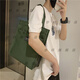 Qumuye men's handbag simple canvas bag men's student tutoring bag commuting tote shoulder bag large capacity file bag khaki thick waterproof 1 pack