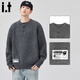CHOCOOLATE it Henry collar sweater men's 2025 autumn and winter loose casual tops dark gray XL recommended 130Jin Jin equals 0.5kg -150Jin Jin equals 0.5kg