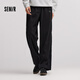 Semir Plum Blossom Series Casual Pants Men's Winter Velvet Loose Straight Pants Retro Sports Style Couple's Trendy Knitted Pants Black Tone 00399 L