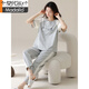 MODAL Damen kurzärmelige reine Baumwoll-Pyjamas Set Summer Hosen Home Clous Clows Colean Style können an der Außensommer-Cartoon Y9721 L getragen werden (empfohlen 95-115jin [Jin gleich 0,5 kg])