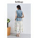 InShop shopping mall same style new denim vest jacket floral skirt commuting casual two-piece set light blue flower S