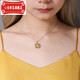 Heart ancient citrine necklace simple 10K gold set with 6.09 colored gemstone pendant with rich design and real diamonds