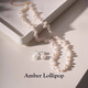 Amber Lollipop Wang Yuwen's same style pearl necklace ladies misaligned clavicle chain anniversary birthday gift for girlfriend and wife