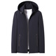 LiLang Fashion Men's Autumn Jacket with Detachable Hood for Young and Middle-aged Men's Casual Jacket Stand Collar Top Trendy Navy 5XL 200/112