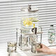 Atour Hotel same style glass cold kettle with faucet kettle large capacity household fruit tea beverage bucket 3.6L silver juice bucket + ceramic shelf