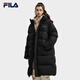 FILA Official RGB Down Men's and Women's Long Down Jacket 2025 Winter Couple's Hooded Cold Warm Jacket