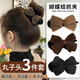 Knitted Bow Ball Head Clip Women's Hair Clip Headwear Autumn and Winter 2025 New Style Hairpin Fixed Claw Clip Hairpin Knitted Ball Head Burgundy