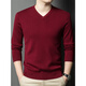 Nosskiss automne et hiver en V-collier de poulet Coule de poulet de poulet à pure manche de base en laine pure lavable à la machine pour le pull intérieur et rouge de couleur solide pour l'année pour l'année du zodiaque. Sur Blue L 175 [adapté à 135-150jin [Jin est égal à 0,5 kg]]]