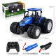 Tractor toy car ornaments children's remote control electric car farm alloy farmer harvester model balloon blue eight-wheel model alloy front color box