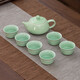 Celadon handle teapot Kung Fu tea set ceramic household simple teapot tea cup complete set Japanese style small set 7-head celadon hand holding pot flat cup