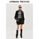
UR[HOT]2025 autumn new women's amber streamer elastic waist leather shorts UWJ650058 dark brown XS