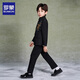 Luo Meng Boys' New Chinese Suit Jacket Tang Suit Chinese Style Tunic Suit Children's Suit Performance Clothing Black 160