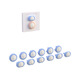 SAFTY DAD carefully selects children's anti-electric shock socket protective cover safety plug baby anti-electric plug hole protective cover little lion socket moon white blue 12 pieces