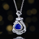 HEEKAIYI Sapphire Necklace for Women Royal Blue 18k Gold Diamond Pendant Chinese Valentine's Day Birthday Gift for Wife and Girlfriend Selected 1 Carat/Royal Blue 1 Carat Contains 18k Gold Chain