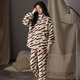 LangSha couple pajamas for winter, one man and one woman, warm flannel thickened cardigan, casual and can be worn outside, autumn and winter home clothes, female 88659 + male 88660 M female + L male
