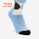 ANTA regular boys and girls 2025 winter trendy printed running socks medium socks antibacterial socks 392548336 Blue-2 10-12 years old (L)