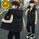 G.DUCKKIDS Little Yellow Duck Children's Down Vest Boys' Outer Wear Autumn and Winter Boys' Vests Winter Clothes Cotton Jacket Waistcoat Black 160cm