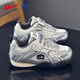 Krieger (Krieger) Jungenschuhe Kinder lässige Schuhe Frühling und Herbst Mesh Sneakers Mädchen atmungsaktiven Laufschuhen WZ-1656 Silber Black 37