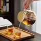 Pumpkin glass teapot, high temperature resistant, heating kettle, household tea making, Chinese medicine brewing, open fire, amber style pumpkin teapot, heat resistant and explosion-proof 1300ml