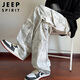 JEEP SPIRIT Jeep overalls men's long pants men's wide-leg casual pants men's straight autumn and winter high-end American trendy sports pants