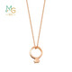 Chow Sang Sang 18K gold necklace rose gold necklace love secret Promise diamond ring necklace 89056U 47 cm