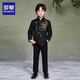 Luo Meng Boys' New Chinese Suit Jacket Tang Suit Chinese Style Tunic Suit Children's Suit Performance Clothing Black 160