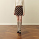 SEIFINI Meng Ziyi's same style slightly brushed slimming plaid long straight skirt 25 autumn slimming short skirt gray blue M