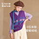 Little Naive Children's Warm Bottoming Shirt Spring and Autumn Antibacterial Top Girls Sweet Lace Long Sleeve T-Shirt Purple 160