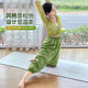 Shuangxiu 2025 New Yoga Wear Suit Loose Healing Zen Pilates Training Fitness Cotton Linen Lantern Wide Leg Pants Luya Bamboo Top S 80-97
