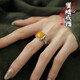Hengjiuye DL 1998 Beeswax Ring Women's Chicken Oil Yellow Women's 2024 New Niche Light Luxury Feeling Beeswax Filigree Ring