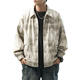 Tie-Dye-Jacke Herrenkleid Frühling und Herbst 2025 Neue Modemarke Lose-Sensing-Tool Revers Jacke großer Größe K15828 Schwarz M
