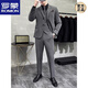 ROMON Groom's Suit Men's Business Professional Formal Wedding Dress Casual British Style Slim Suit Jacket Medium Gray Two-Button 3-piece Suit + Vest + Pants L 110-122 Jin Jin equals 0.5 kg Wear