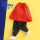 
Disney plus velvet new winter lion dance baby Chinese style Tang suit New Year greeting suit birthday weekly suit national trend style red [winter style] T6221 plus velvet 120 cm