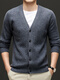 NOSSKISS international luxury brand high-end pure wool sweater men's cardigan autumn and winter V-neck thickened warm sweater jacket black gray M 170 suitable for 120-135 Jin Jin equals 0.5 kg one size