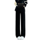 Ranqi Mommy Maternity Pants Spring and Autumn Wear Outerwear 2025 New Wide-leg Pants that Do Not Restrict Your Belly Autumn and Winter Velvet Thickened Pants Black (Fellow Style) L