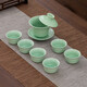Celadon handle teapot Kung Fu tea set ceramic household simple teapot tea cup complete set Japanese style small set 7-head celadon hand holding pot flat cup