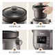 Midea electric stew pot for 1-2 people, electric stew pot, household bird's nest stew pot, ceramic soup pot, electric stew pot, baby food supplement, small stew pot, electric stew pot, electric casserole, soup pot, raw ore purple pottery gall = 6 bowls 2L DGE2056