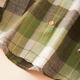 October Mommy (octmami) October Mommy fashion plaid lapel shirt soft and comfortable fabric breathable green 120