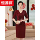 Hengyuan Xiangxi mother-in-law wedding banquet evening dress small high-end young mother wedding dress noble wedding dress temperament autumn wine red XL