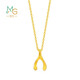 Chow Sang Sang Gold Pendant Pure Gold Love Secret Wishing Bone for Women Necklace Not Included 89536P Priced in GA 1.1g