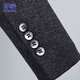 ROMON (ROMON) suit men's autumn professional formal wear wedding dress jacket men's business slim suit black and gray 3XL