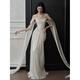 LISM International первая марка первой линии одно плечо Satin Light Sward Dress Bride Feel Super Fairy приветствуют гости с темпераментом Light Luxury Bride White S