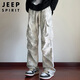 JEEP SPIRIT Jeep overalls men's long pants men's wide-leg casual pants men's straight autumn and winter high-end American trendy sports pants