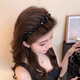 Princess of Paris Headband for Women 2025 New Light Luxurious Pressed Hair Headband Temperament Small Fragrance Style Beaded Wrap Hair Bundle Headband Princess of Paris Hairband Black 1 pc